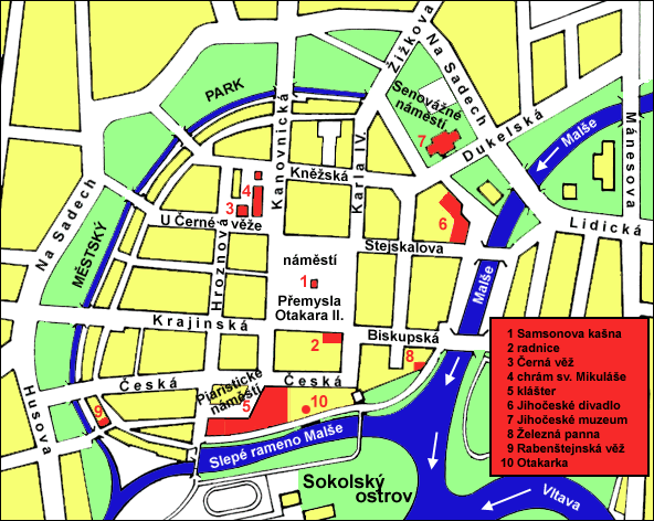 Pl�n centra �esk�ch Bud�jovic