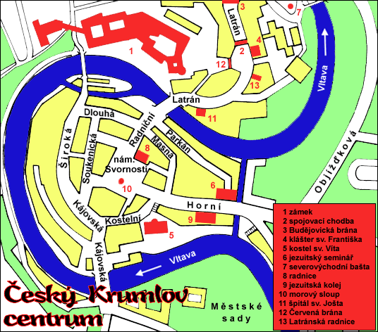 Pl�n centra �esk�ho Krumlova