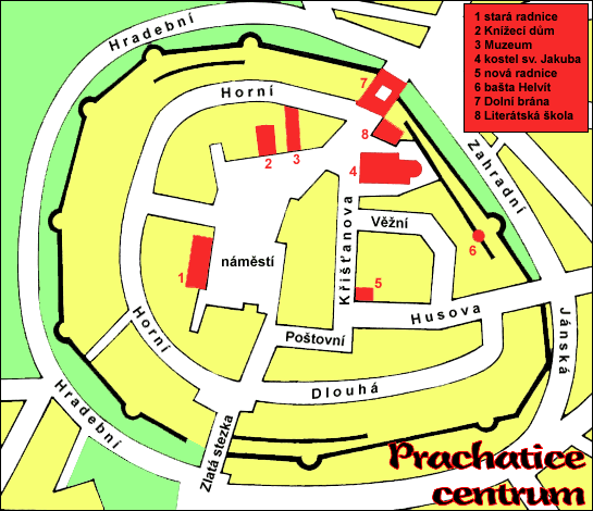 Pl�n centra Prachatic